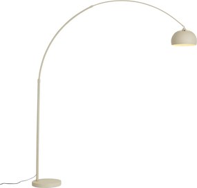 Moderná oblúková lampa béžová s mramorovým podstavcom - XXL