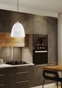 Candellux Biely závesný luster Bene pre žiarovku E27 s tienidlom v tvare kužeľa dĺžky 210mm 31-70340