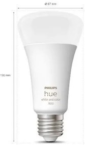 PHILIPS HUE Múdra LED stmievateľná žiarovka HUE s funkciou RGB, E27, A67, 13,5 W, 1521lm, teplá biela-studená bi