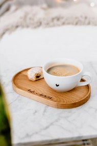 Bella Rose Dřevěný servírovací tác Kafe a koláček – větší