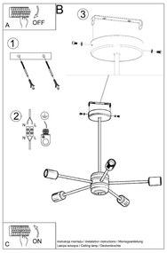 Čierne stropné svietidlo 66x66 cm Benedett – Sollux