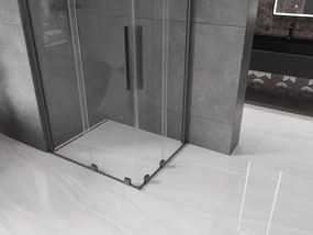 Mexen Velar Duo, sprchový kút s posuvnými dverami 100 x 90 cm, 8mm číre sklo, brúsený grafit, 871-100-090-02-95