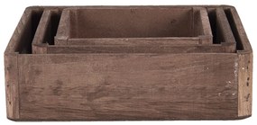 Drevený dekoratívny podnos (3 ks) - 24 * 24 * 6/20 * 20 * 6/16 * 16 * 6 cm