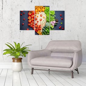Obraz - Stôl plný zeleniny (90x60 cm)