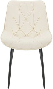 Jedálenská stolička Wallace - zamat - Krémová