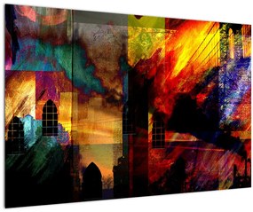 Obraz - Farebná abstrakcia mesta (90x60 cm)
