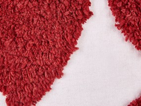 Sada 2 všívaných bavlnených vankúšov 45 x 45 cm biela a červená MINGORA Beliani