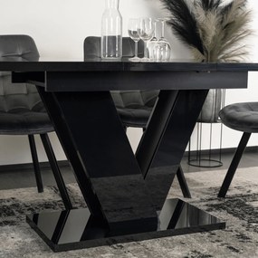 JAKS Jedálenský stôl Clark 120 cm black gloss glamour