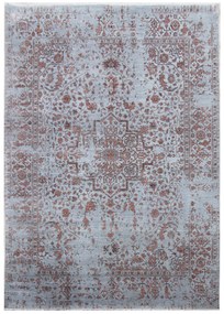 Diamond Carpets India, Ručne viazaný kusový koberec Diamond DC-SIRAPI Silver / copper, 140x200, červená, chodba / predsieň