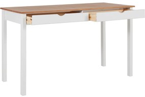 Bielo-hnedý pracovný stôl Støraa Gava, dĺžka 140 cm
