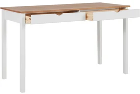 Bielo-hnedý pracovný stôl Støraa Gava, dĺžka 140 cm