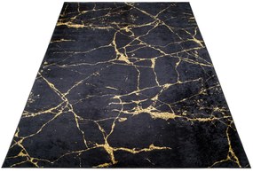 Tmavý moderný koberec s mramorovým vzorom