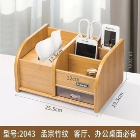 Kombinovaný drevený stojan na papierové vreckovky so zásuvkou svetlé drevo C2043