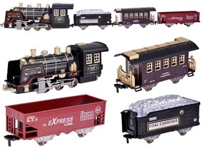 Veľká retro lokomotíva RC0700 s diaľkovým ovládaním, svetlom, parou a realistickým zvukom