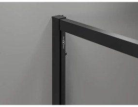 Mexen Exo, sprchovací kút s posuvnými dverami 95 x 95 cm, 6mm číre sklo, čierny profil, 8151-095-095-70-00