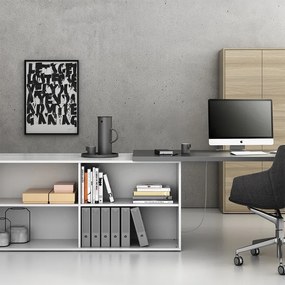 Kancelársky regál BLOCK, 1600 × 400 × 710 mm, biela