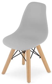 Set dvoch detských stoličiek ZUBI sivé (hnedé nohy) 2ks