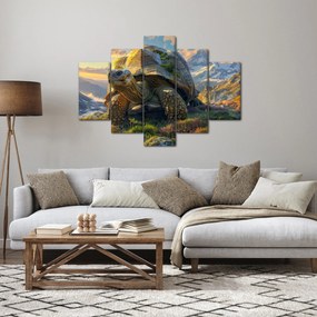 Obraz - Korytnačka a horská krajina (150x105 cm)
