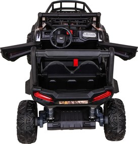 Ramiz Elektrická terénna bugina UTV pre deti čierna + diaľkové ovládanie + batožinový priestor + pomalý štart + EVA kolesá + MP3 LED