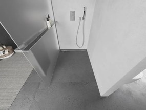 Mexen Kioto+ L, sprchová zástena Walk-In s poličkou a vešiakom 100 x 200 cm, 8mm sklo námraza, chrómový profil, 800-100-123-01-30