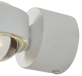 Dizajnové nástenné svietidlo biele vrátane LED IP44 - Lens