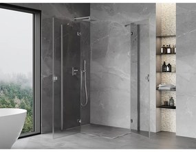 Mexen Mist-H Duo, 2-krídlový výklopný sprchový kút 85 x 80 cm, číre sklo, chrómový profil, 8A5-085L-080P-01-00