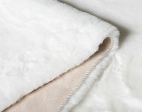 Kusový koberec RABBIT FUR - imitácia králičej kožušiny - biely