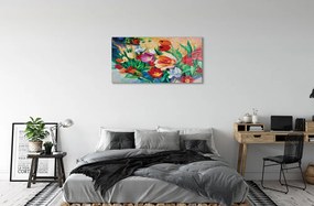 Obraz na skle kvety 120x60 cm