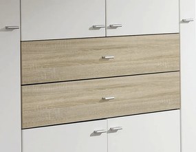 Šatníková skriňa Landsberg, dub sonoma/biela