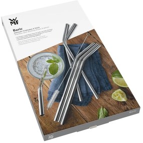 Set 6 antikoro slamiek s čistiacou kefkou WMF Profi, dĺžka 24 cm