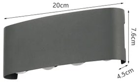 Brilagi - LED vonkajšie nástenné svietidlo FLAREBOX LED/8W/230V antracit IP65