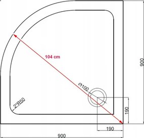 BPS-koupelny Štvrťkruhový sprchový kút HYD-RK94B 90x90 cm chróm/transparent + vanička HYD-RSV-ST01B biela