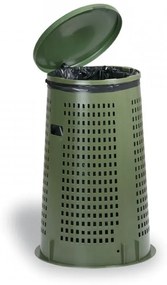 Vonkajší odpadkový kôš - plastový, 120 l, tmavo zelená