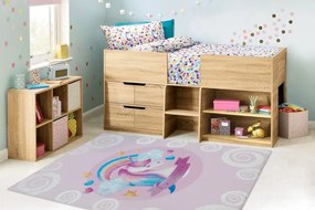 Detský koberec protišmykový BAMBINO 2533 Jednorožec, ružový