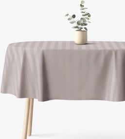 Goldea oválny damaškový obrus - sivohnedé prúžky so saténovým leskom 120 x 180 cm