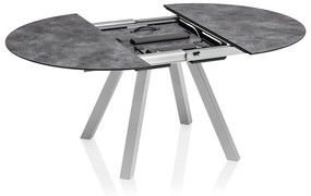 HPL rozťahovací stôl strieborný/antracit 120-170 cm