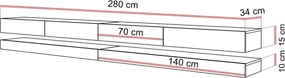 TV STOLIK SALLE DUB WOTAN 280 cm