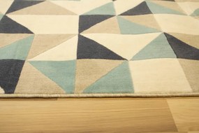 Behúň Canvas trojuholníky sivý / tyrkysový /  granátový