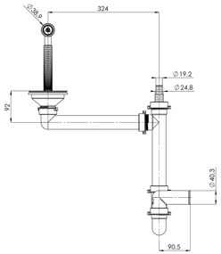 Sink Quality Ferrum, kuchynský granitový drez 565x510x205 mm + čierny sifón, biela, SKQ-FER.W.1K60.XB