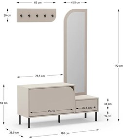 Krémová predsieňová zostava Bea – Marckeric