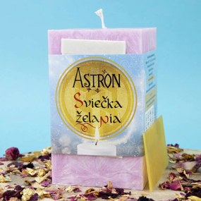 Sviečka želania Astron - hranol 11 cm, Pudrová ružová