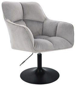 LuxuryForm DESIGN Kreslo AMALFI VELUR na čiernom tanieri - svetlosivé