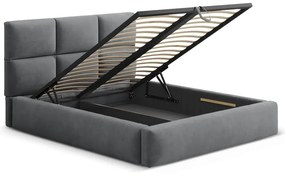 Sivá čalúnená dvojlôžková posteľ s úložným priestorom s roštom 140x200 cm Libera – Windsor &amp; Co Sofas