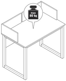 Stolík s obrubou po bokoch, biely