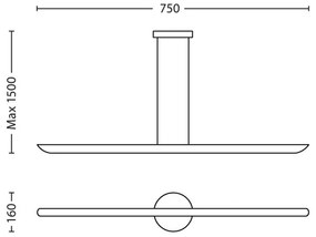 Philips 40747/48/16 - LED Stmievateľný luster MYLIVING SELV 2xLED/7,5W/230V