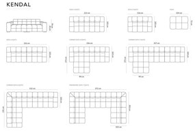 Hnedá rohová pohovka (ľavý roh/s leňoškou) Kendal – Micadoni