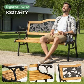 Záhradná lavička ROSA svetlé drevo/čierna