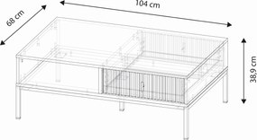 Konferenční stolek Maggiore 104 cm zelený/zlatý