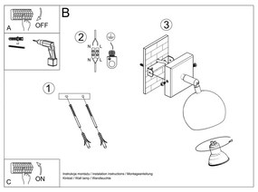 Biele nástenné svietidlo Sollux Ollo