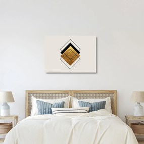 Sklenený obraz - Abstrakcia zlatá a biela N⁰1 (70x50 cm)
